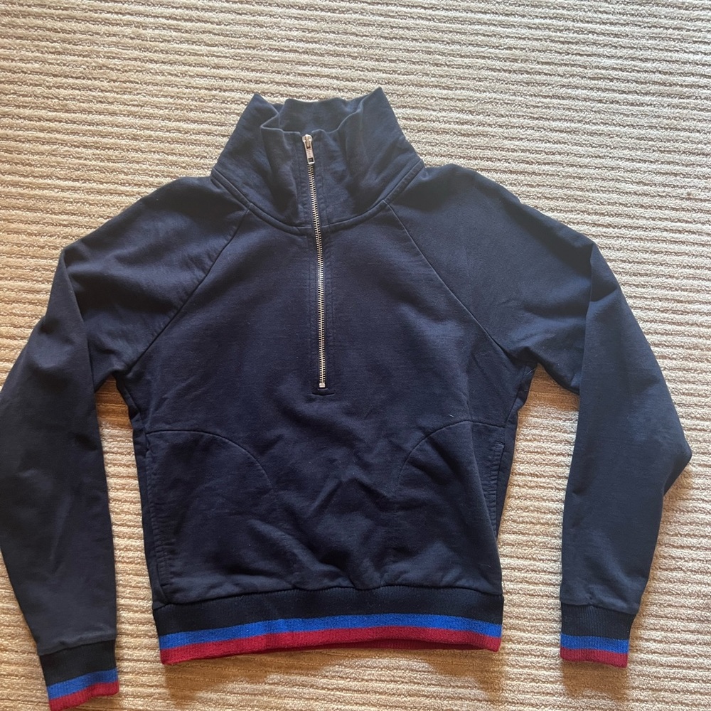 J Crew Quarter Zip Après-ski Navy XS Sweatshirt Pullover